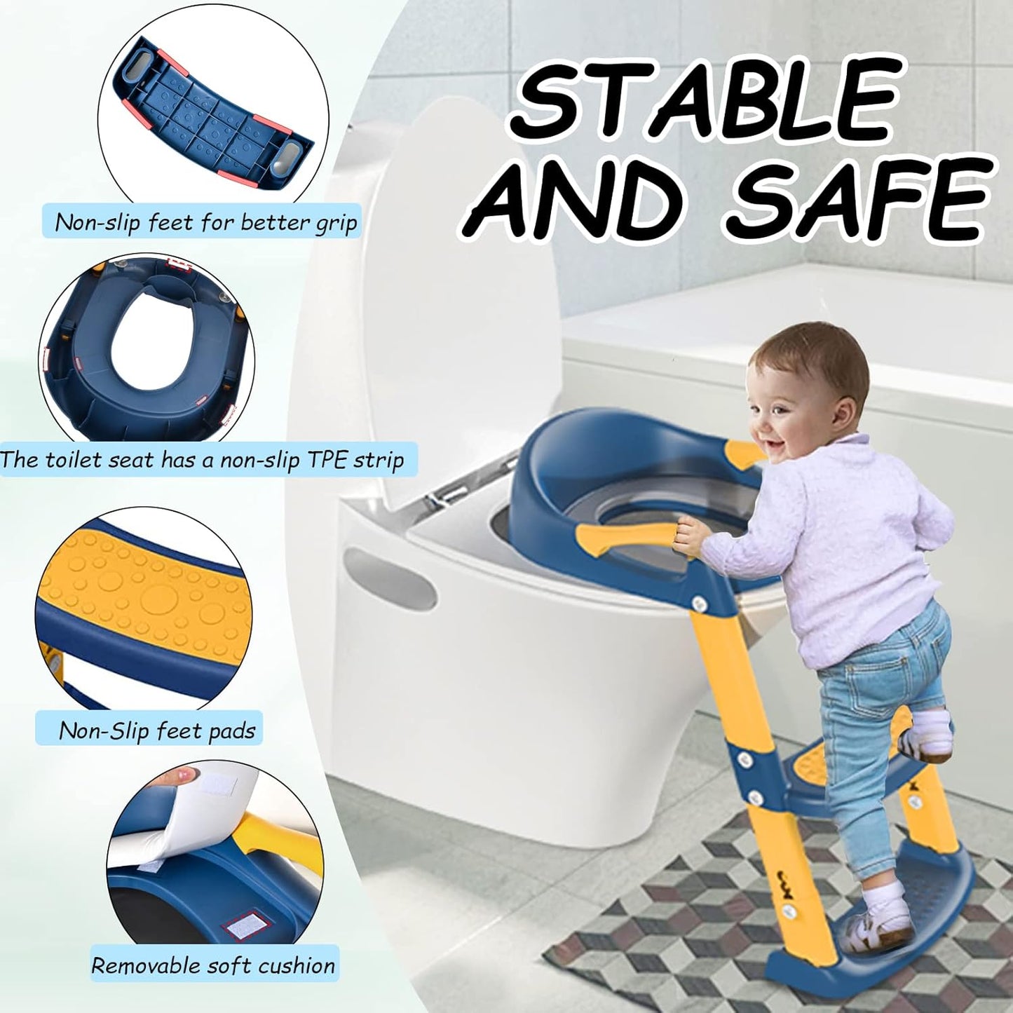 PottyPal™ Children Toilet Ladder | Potty Seat with Step Stool