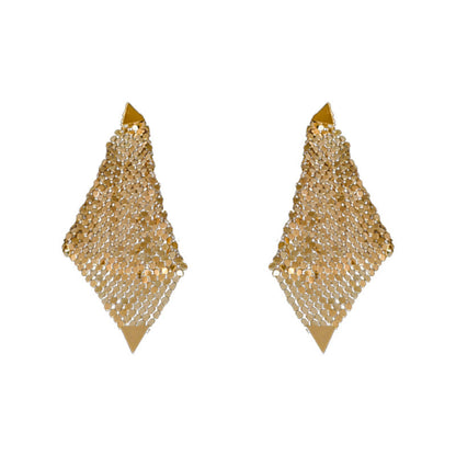 Silver Needle Triangle Sequins Irregular Earrings