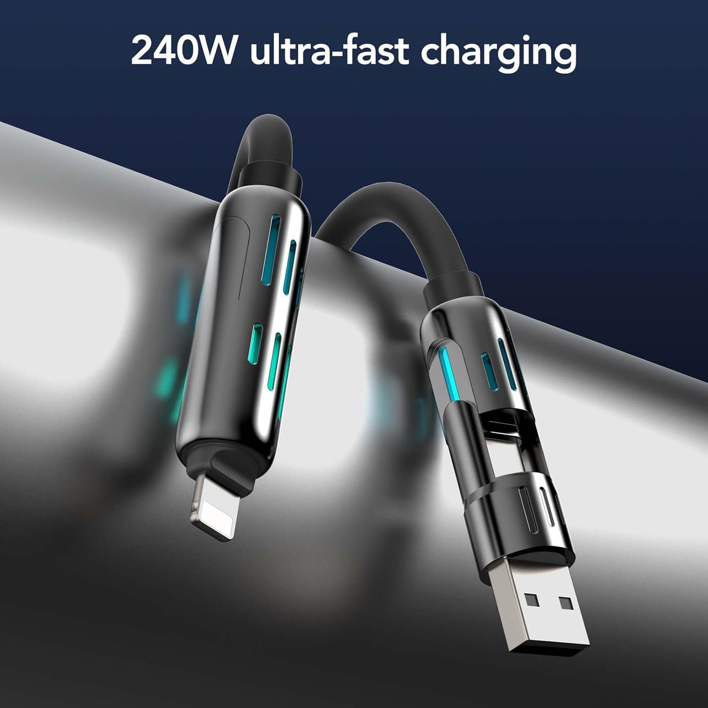 ChargeMaster™ 240W 4-in-1 Fast Charging Cable