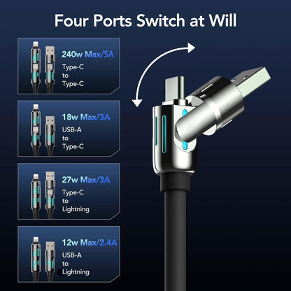ChargeMaster™ 240W 4-in-1 Fast Charging Cable