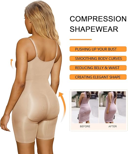 LuxeSnatch™ Women’s Seamless Tummy Control Body Shaper Bodysuit