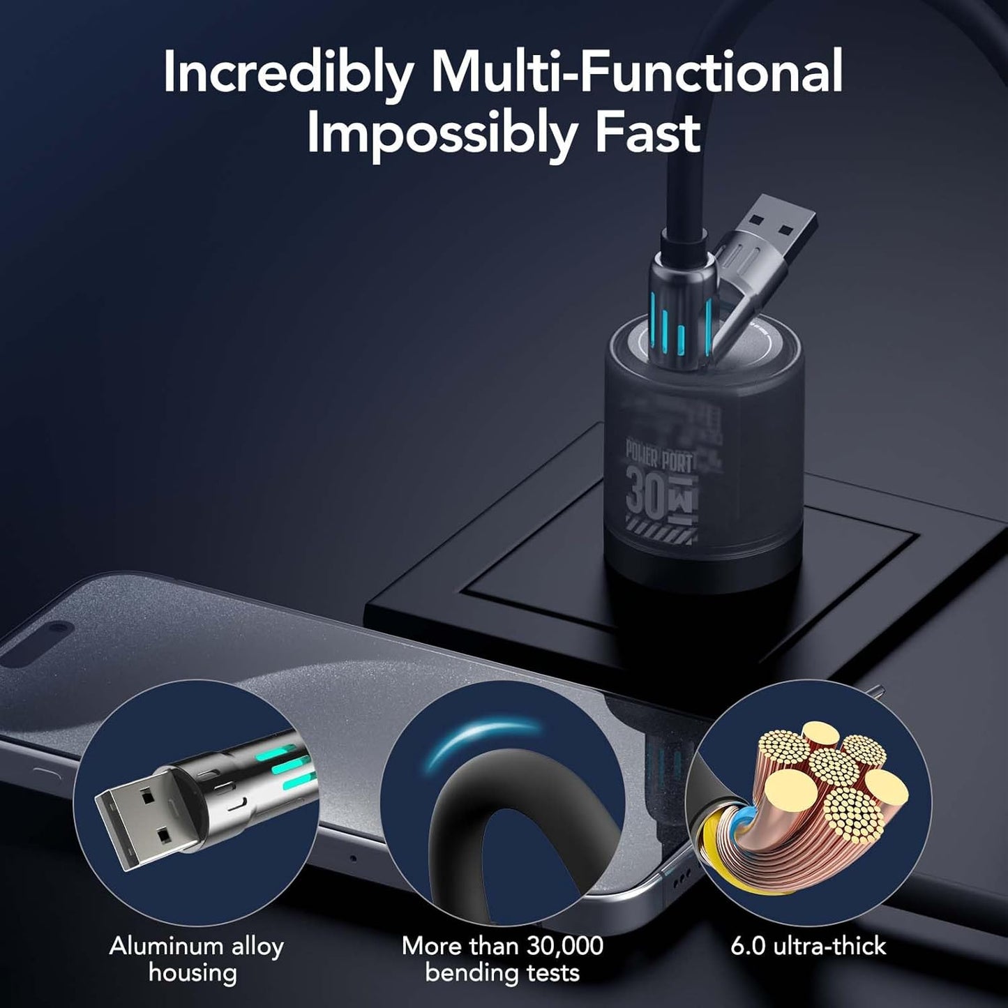 ChargeMaster™ 240W 4-in-1 Fast Charging Cable