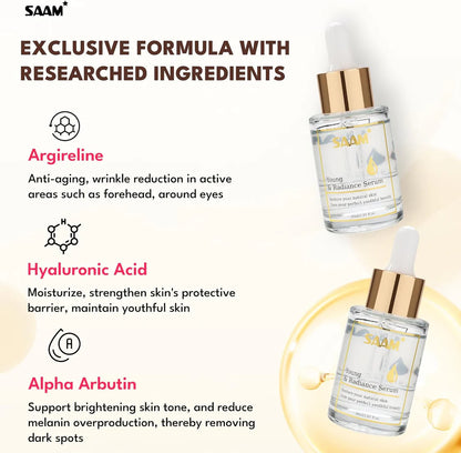 Anti-Aging Argireline & Hyaluronic Acid Face Serum – SAAM Young Serum for Wrinkles, Fine Lines & Firmer Skin