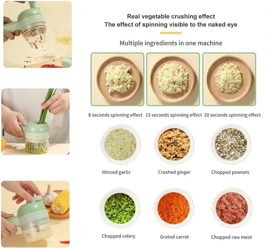 ChopMaster 4 in 1 Portable Electric Vegetable Cutter Set
