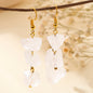 Crystal Earrings With Irregular Raw Stones, Crushed Stones, Tassels, And Long Earrings