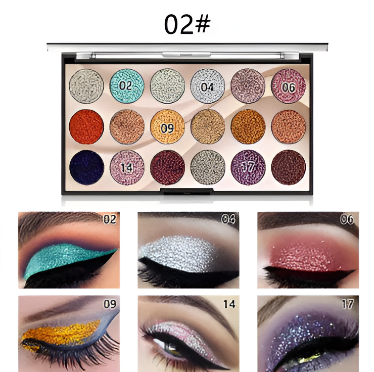 Glowing Face 18 Color Glitter Eyeshadow for Girls