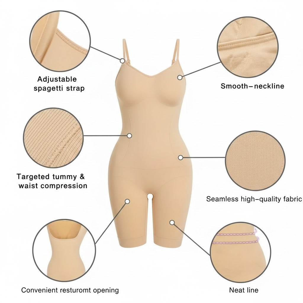 LuxeSnatch™ Women’s Seamless Tummy Control Body Shaper Bodysuit